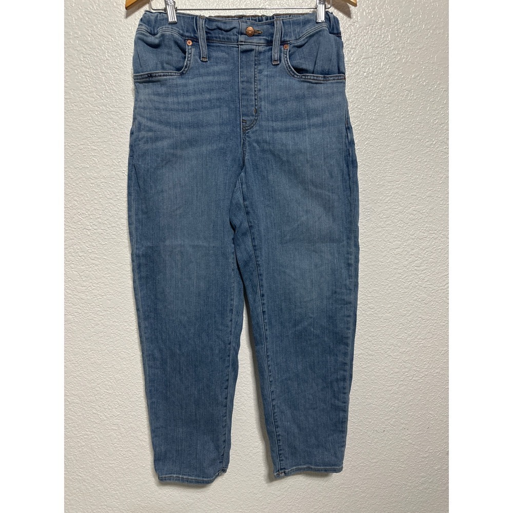 Madewell High Rise Mom Jeans Elastic Waist Womens Size 26 Light Wash